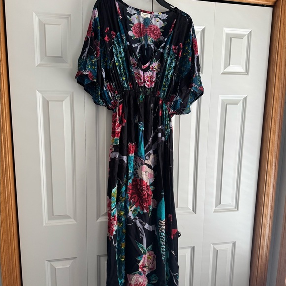 Peacock print kaftan dress - Picture 1 of 5